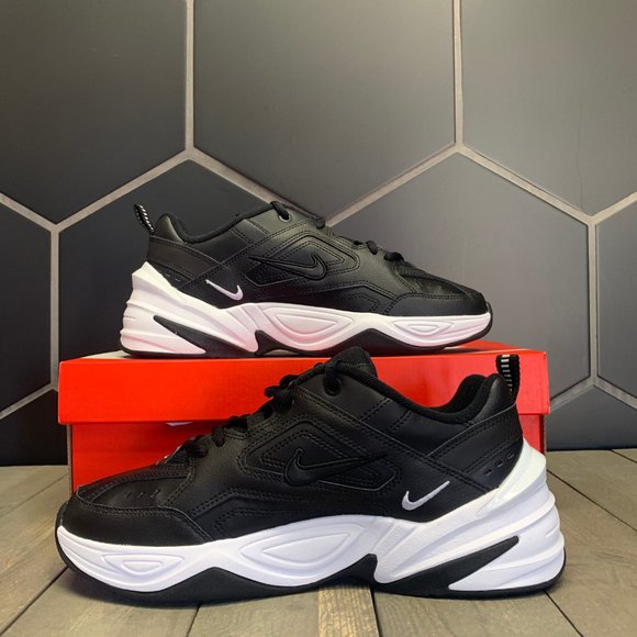 Womens Nike M2K Tekno Black White Running Shoes - Picture 2 of 5